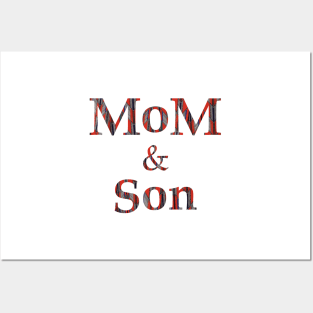 Mon and son in wax fabric Posters and Art